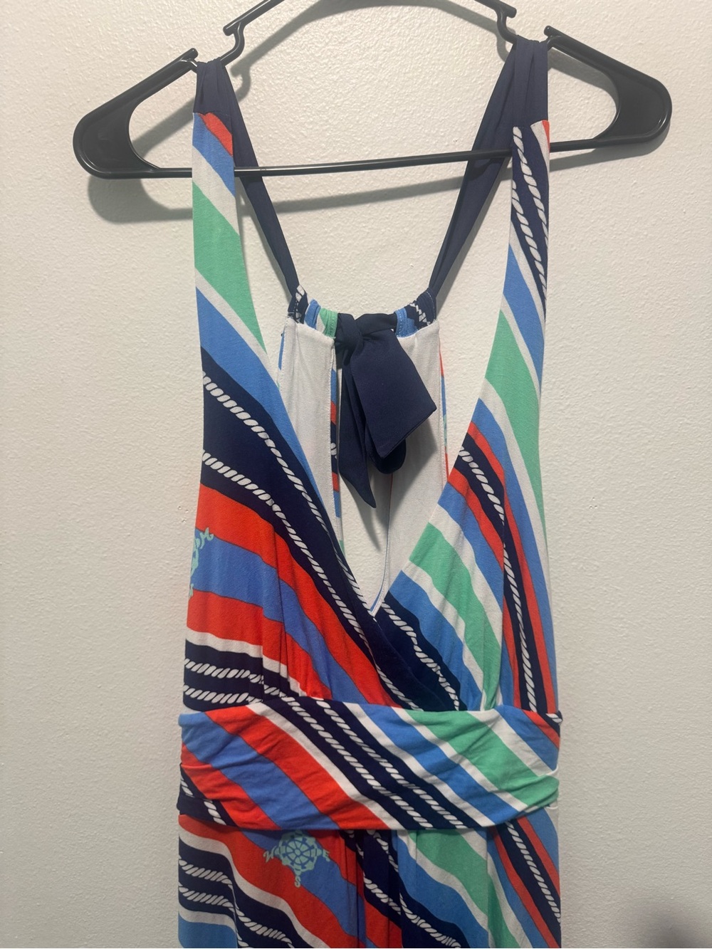 Lilly Pulitzer Striped Halter Maxi Dress in Blue, Coral & Mint - Picture 4 of 7
